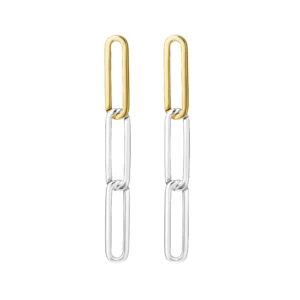 THE SIGH III EARRING SILVER & GOLD PAIR